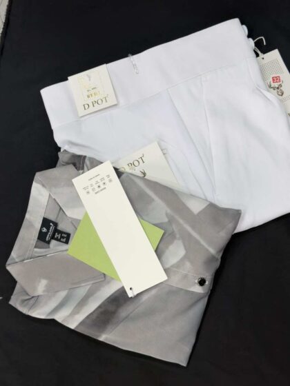 Mens Korean Style Floral Shirt With White Trouser COMBO