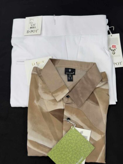 Mens Korean Style Floral Shirt With White Trouser COMBO