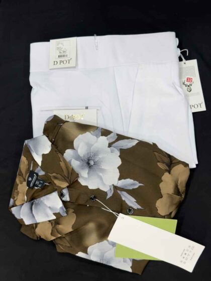 Mens Korean Style Floral Shirt With White Trouser COMBO