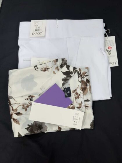 Mens Korean Style Floral Shirt With White Trouser COMBO